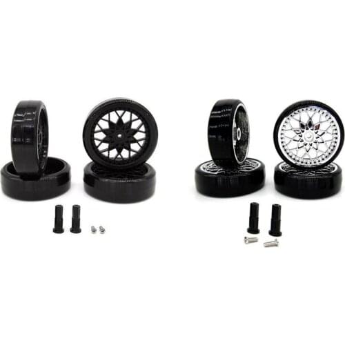 Hard Pattern Drift Tire Tyre Wheel With Metal 5mm Wheel Hub Hex Adapter For WPL D12 1/10 RC Truck Car Upgrade Parts