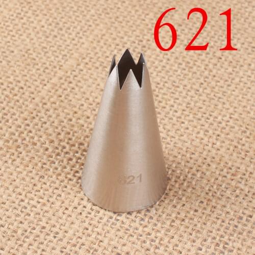 Maifu 621# Straight 6-Tooth Cream Decorating Mouth 304 Stainless Steel Baking DIY Tool Medium