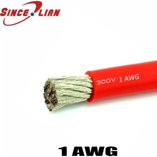 1AWG Stranded Wire Hook-up Flexible Silicone Electrical Wire Rubber Insulated Tinned Copper black red silicone adhesive line