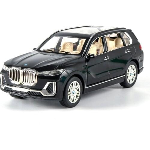 1:24 Diecast Alloy Car Model for Bmw X7 Doors Can Be Opened Sound and Light Pull Back Function Kids Toys Gift for Children