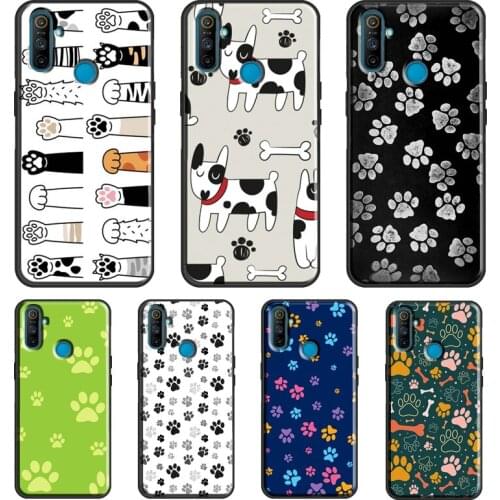 Cartoon Dog Foot Paw For OnePlus 9 Pro 8 Pro Nord 8T 9R Case For OPPO Realme 8 Pro Q3 6 7 Pro C15 C3 GT Cover