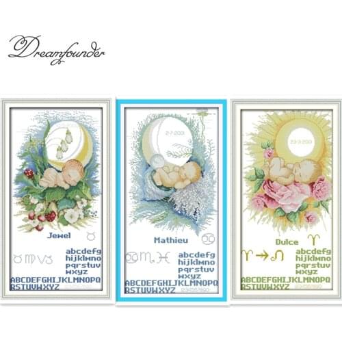 Baby moon cross stitch kit aida 14ct 11ct count printed canvas stitches embroidery DIY handmade needlework