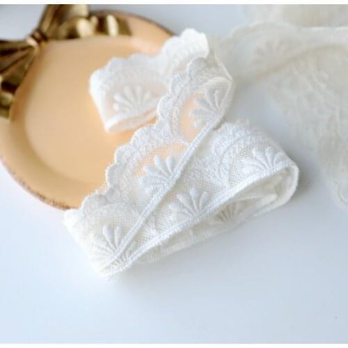 Cheap 3 Meters Dark Red Lace Trim Craft Flower Polyester Lace Fabric Venise Floral Embroidered Applique Decorated Lace Ribbon