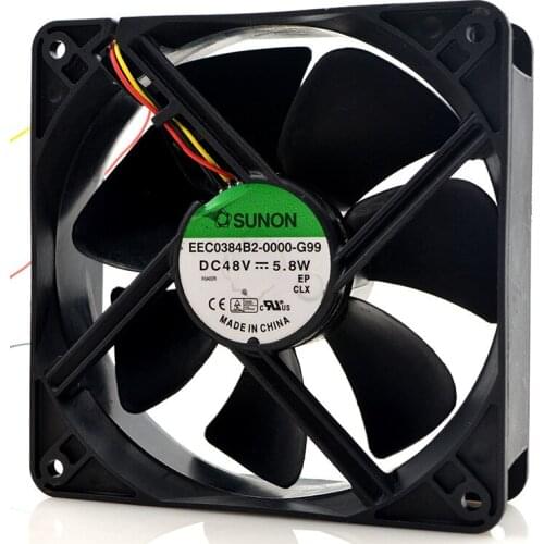 Original FOR SUNON EEC0384B2-0000-G99 12CM 12038 48V 5.8W 3-wire fan