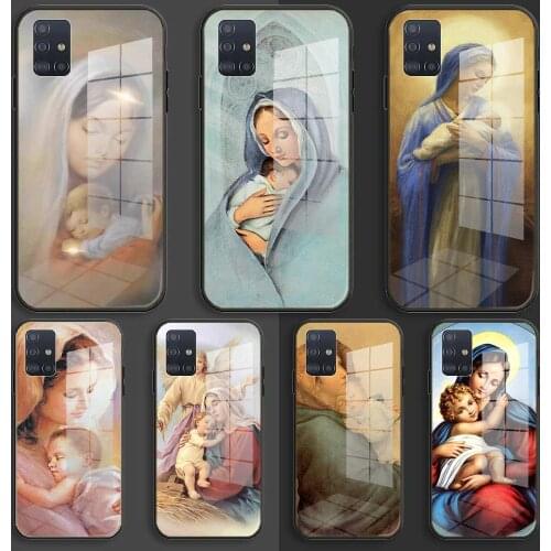 Virgin Mary Christian Christmas Soft Silicone Glass Case For Samsung Galaxy A10 A20 A30 A40 A50 A70 A31 A51 A71 Balck Cover