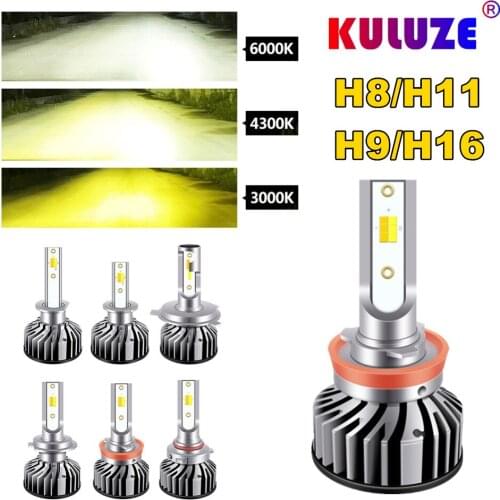Kuluze Super Bright Car Headlights H11 LED H4 led H7 H8/H9 HB3/9005 HB4/9006 3 colors Auto Bulb Automobiles Headlamp