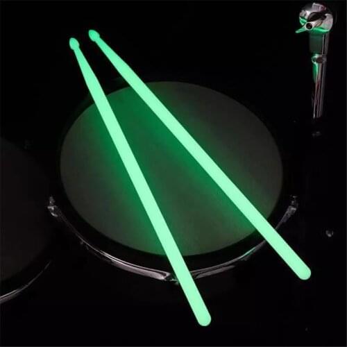 1pair 5A Luminous Drum Stick Drum Set Fluorescent Drumsticks Glow in The Dark