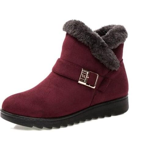 AutumnNew Women Snow Boots Warm Short Fur Plush Winter Ankle Boot Plus Size Platform Ladies Suede Zip Shoes Female Comfort women