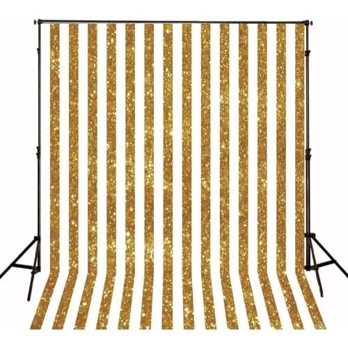 VinylBDS10X10FT Stripe Backdrop Photography Sparking Gold Thick Cloth Background Photography Children Backdrops For Photo Studio