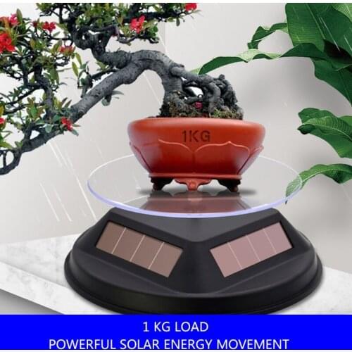 360 Degree Rotating Turntable Display Stand Solar Powered Jewelry Watch Holder