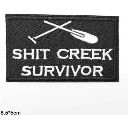 Creek Survivor Punk Letters Words Iron On Embroidered Clothes Patches For Clothing Stickers Garment Wholesale