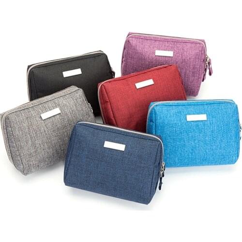 Women Necessaire Make Up Bag Small Cosmetic Bag Travel Waterproof Portable Makeup Bag Toiletry Bag Polyester Zipper Pouch