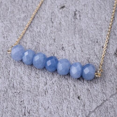 BOJIU Women Choker Romantic Natural Stone Choker Necklace Girl Colorful Crystal Pendant Necklaces With Copper Chain NKS014