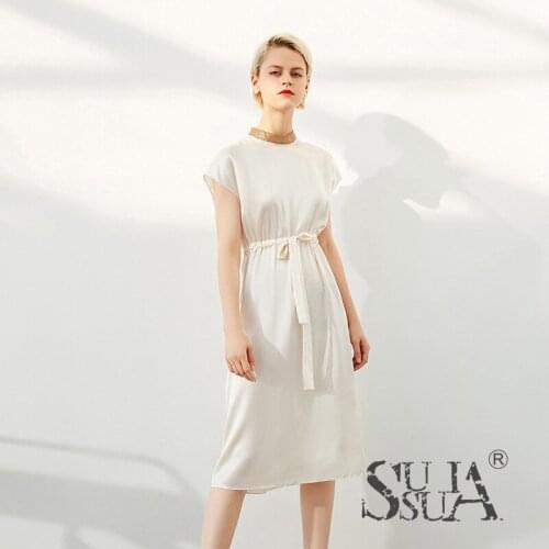 Offwhite Black Navy Silk Satin Dresses Women Fashion 2021 Summer Long Casual Sexy Office Work Daily Dress Plus Size Slim Fit A