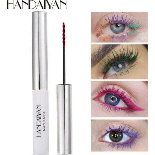 1Pc Magic colored 4d silk fiber lash mascara Waterproof Curling Lengthening Makeup Eye Lashes Blue Green Red Purple Black White