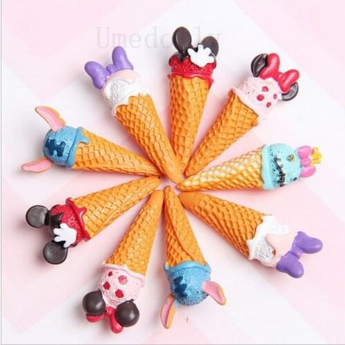 2PCS Mini Cartoon Ice Cream Food Accessories for 1/6 Blyth Barbies BJD Miniture Dollhouse Kitchen Toy Accessories