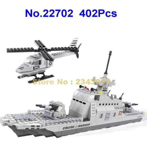 Ausini 22702 402pcs Military Cruise Warship 3 Building Block Toy