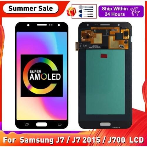 5.5" AMOLED For Samsung Galaxy J700 LCD J700F J700H Display Touch Screen Digitizer Assembly J7 2015 SM-J700F Replacement Parts
