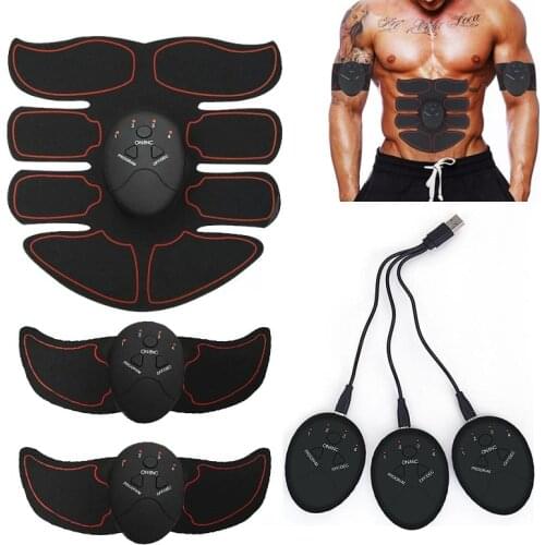 ABS Stimulator Muscle Toner Rechargeable Abdominal Toning Belt EMS Abdomen Muscle Trainer Fitness Equipment Exercise At Home Gym