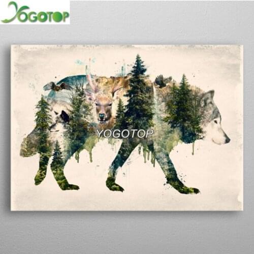 Wild animals Diy Diamond Painting Full Drill wolf mountain deer eagle Daimond Embroidery sale Mosaic Picture landscape YY1250