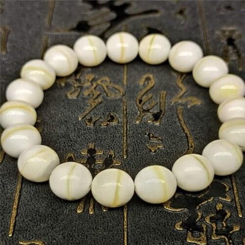 New Arrival Natural Golden Silk Tridacna 8mm/10mm Size Bracelet Buddha Bracelet for Men and Women Bring Good Luck