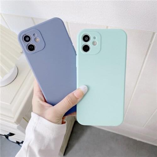 Candy Color Phone Case For iPhone 11 12 Pro Max SE 2020 6 7 8 Plus X XS XR Max 12 Mini Soft TPU Straight Edge Back Cover Shell