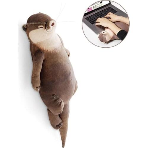 40cm Cute Otter Stuffed Down Cotton Pencil Case Wrist Pad Pillow Children Kids Girls Christmas Birthday Gift Kids Storage Bag