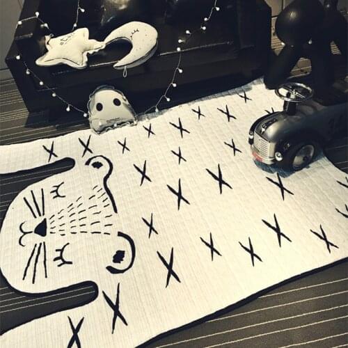 Tiger Printed Kids Carpet Imitation Leather Rugs Natural Shape Carpet Decoration Mat Game Slip Mat Crawling Children