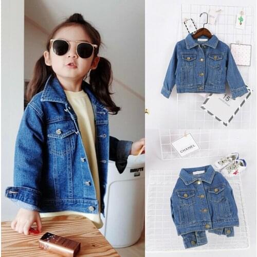 Kids Toddler Girl Boy Denim Coat Jacket Casual Button Fall Coat Clothes Fashion Child Girl Clothing Outerwear