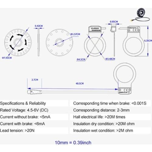 Electric Bicycle Pedal Assist Sensor E bike Double Hall 12 Magnet Modified Parts 270C