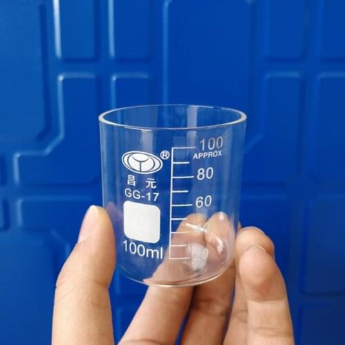 5pcs Beaker in low form without spout,Capacity 100ml,Outer diameter=50mm,Height=60mm,Laboratory beaker