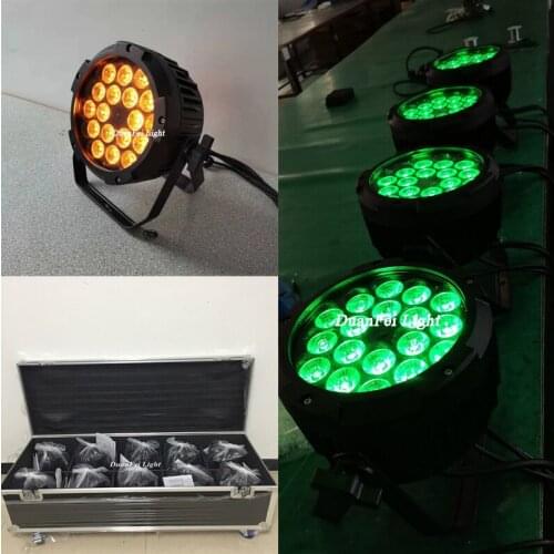 Flycase) 10lot color changed led wall washer rgbwa par cans spotlight led lyre flat par 18*15w