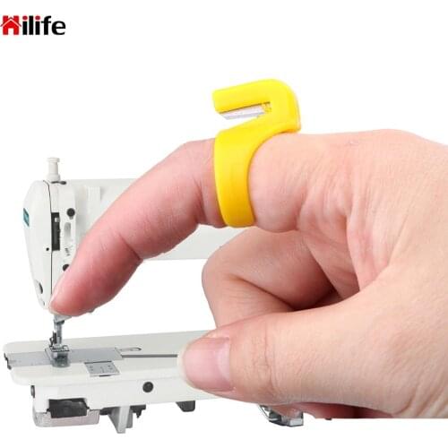 HILIFE 3PCS/set Household Sewing Machine Accessory Finger Blade Needle Sewing Craft Plastic Thimble Sewing Ring Thread Cutter