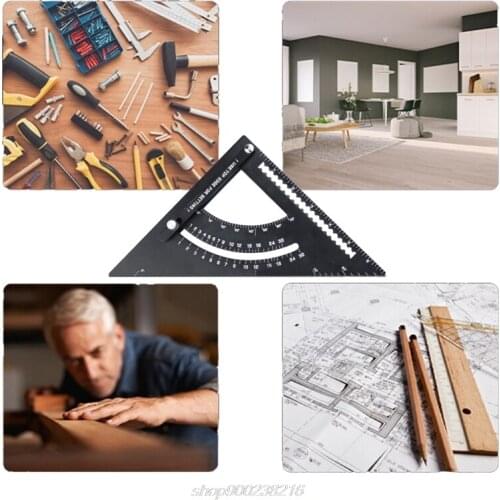 45+90 Degree Triangle Rule Aluminum Alloy Angle Protractor Measuring Ruler Woodworking Tools For Building Framing Tools Gauges