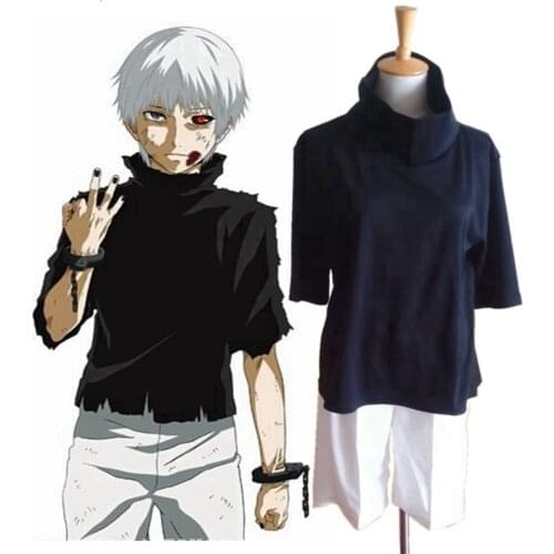Japanese Anime Tokyo Ghoul Cosplay Costumes Boosts Kaneki Ken Cosplay Jackets Black Fight Uniform Full Set With Mask wig