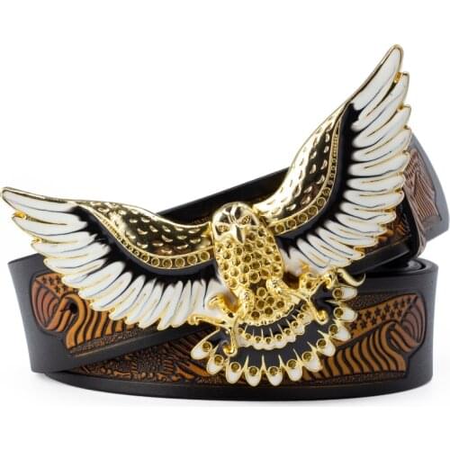 Eagle Belt Embossing Leather For Men Youth