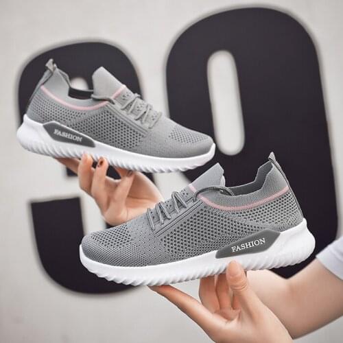 Sneakers Women Flats Shoes 2021 Spring Sock Sneakers Women Summer Lace Up Flats Women Plus Size Walking shoes