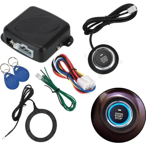 LEEPEE One Start Stop Button Engine Push Button Keyless Entry Starter Antitheft System Car Alarm Entry Ignition Starter Switch