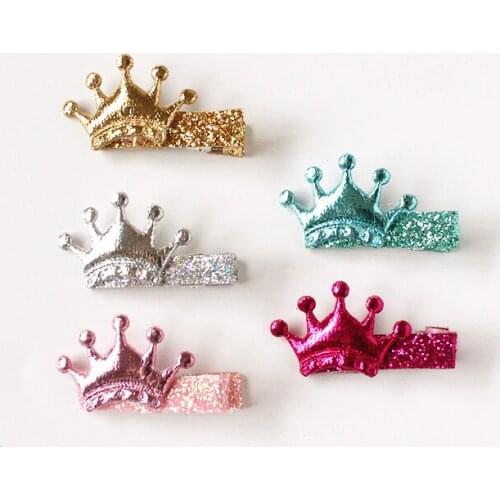 Mini Size Crown PU Leather 5pcs/lot Modish Girls Synthetic Hair Bestseller Kids Small 3cm Hair Clip Shining Barrettes Hairpins