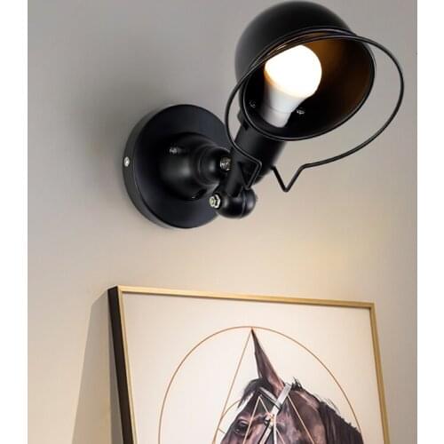 Nordic Classic adjustable modern industrial Long swing arm black wall lamp sconce vintage E27 lights for Bathroom bedroom foyer