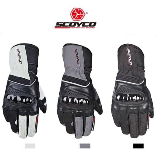 2019 New SCOYCO Winter warm windproof Motorcycle Gloves waterproof motorbike glove of Oxford cloth with TPU Shell Touch screen