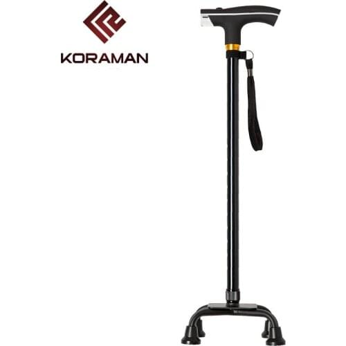 NEW Big four firm durable Old Men aluminum alloy professional elderly cane T handle cane with lamp life durable