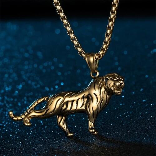 Necklaces Mens Animal Panther Hip Hop Pendant Stainless Steel Fashion Jewelry on The Neck Pendants Punk Necklace Gifts for Male