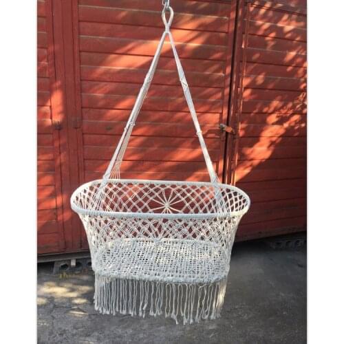 90X45X35cm White Cotton Baby Garden Hanging Hammock Baby Cribs Cotton Woven Rope Swing Patio Chair Seat Bedding Baby Care