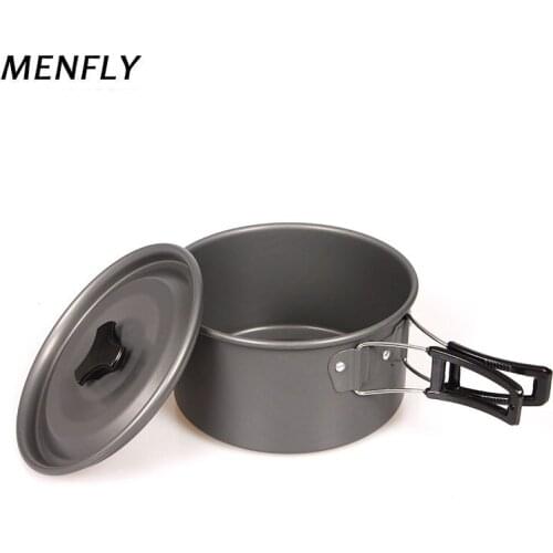 MENFLY Camping Tableware Single Instant Noodle Pot Outdoor Portable Ultra-light Cooking Pot Hiking Eating Pot with Handle