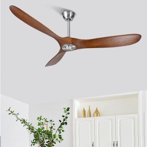 60 inch DC ceiling fan industrial vintage wooden ventilator with no light Remete control decorative blower wood retro fans