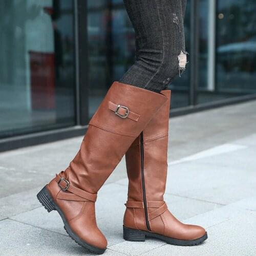 Winter Warm Fur Knee High Boots Womens Snow Boots High Heels Side Zipper Female Shoes Black Brown green Large Size 456