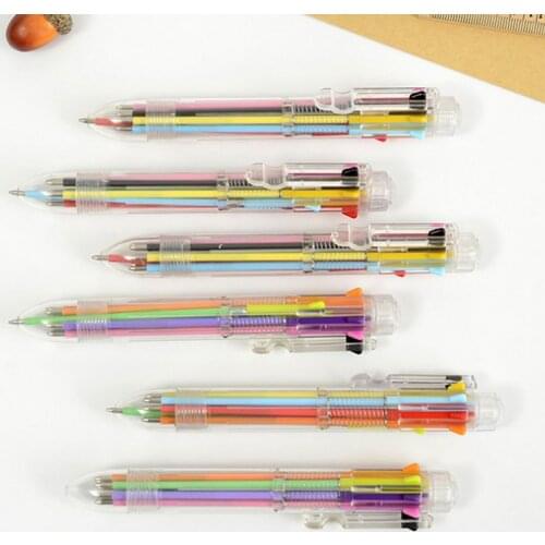 1PC 8 Colors Transparent 8 in 1 Ballpoint Pen Fashion Stylus Touch Pen for Writing Stationery Office School Supplies Wholesale