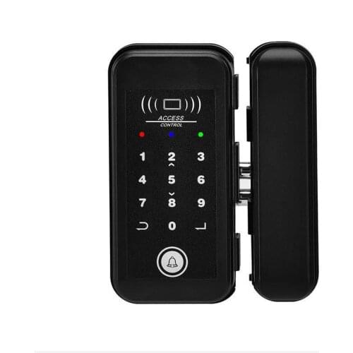 Glass office password electronic smart fingerprint lock double door attendance Bluetooth free hole door lock