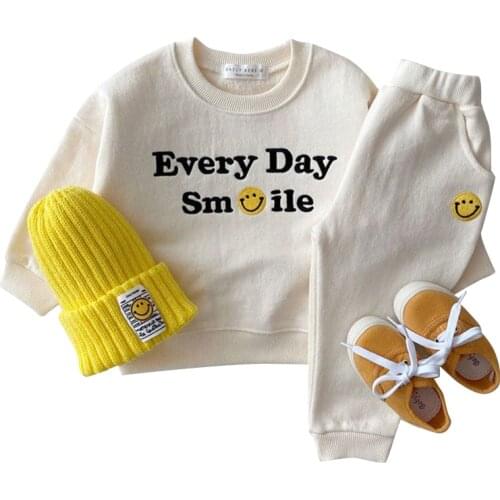 2021 newborn girl cotton cartoon bear round neck sweatshirt suit cute fashion boy baby sports pants hat two-piece suit
